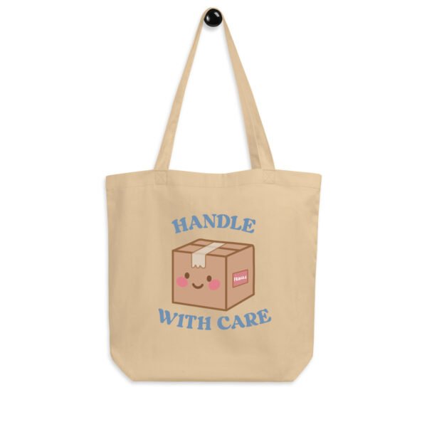 Eco Friendly Cute Handle with Care Tote Bag – Perfect for Cozy, Everyday Looks